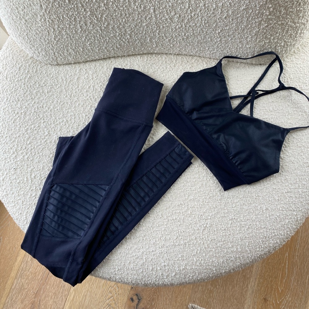 Alo Yoga Workout Set Dark Blue XS